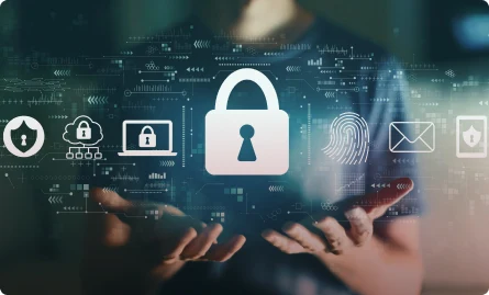 A person is holding a padlock in their hands.